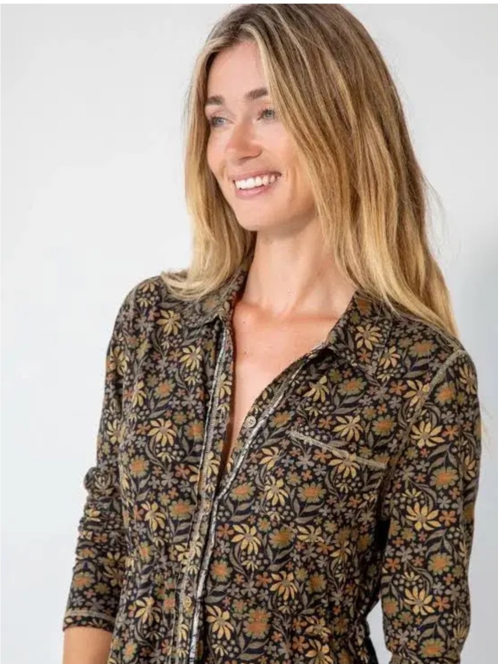 NATURAL LIFE W/Tags Christa Maxi Dress with Daisy Tan Floral Print - Picture 4 of 11